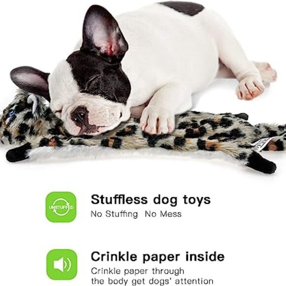 6 Pack Dog Squeaky Toys No Stuffing Durable Plush Crinkle Chew Animals - Picture 4 of 7